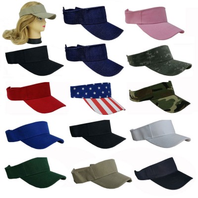 Visor Sun Plain Hat Sports Cap Colors Golf Tennis Beach New Adjustable    eb-06647649